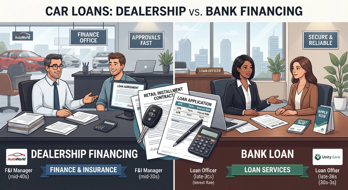 Financing a Car Through a Dealer vs. a Bank: What the Numbers Look Like