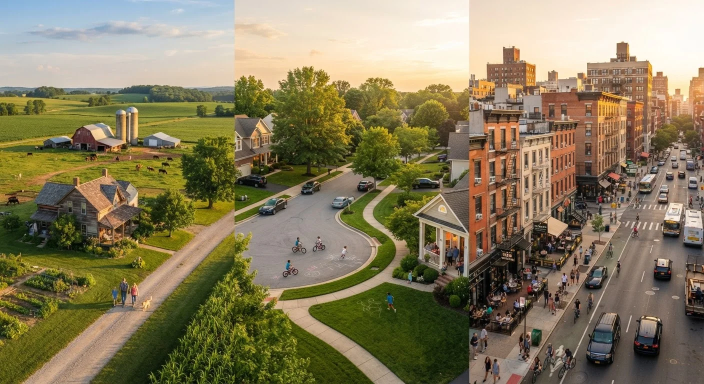 Rural, Suburban, and Urban Neighborhoods: How Community Life Differs Across Settings